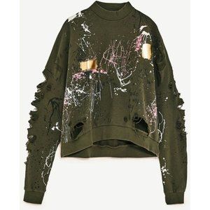 Zara Graffiti, Distressed Sweatshirt